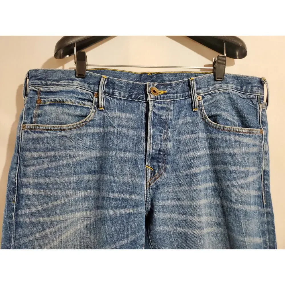 True Religion Mens Rocco Button Fly Relaxed Skinny Jeans Size 36 Medium Wash